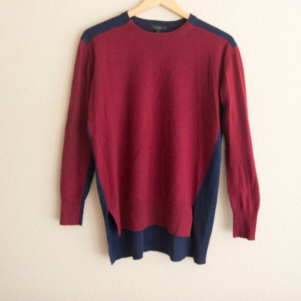J Crew Color Block Knit Sweater Sz S
